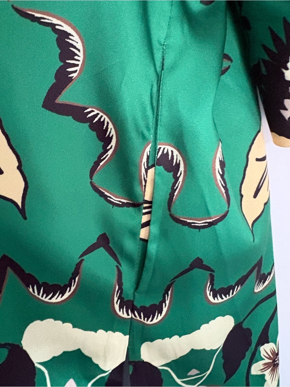 Chico's Green Floral Satin Kimono Jacket - Picture 4 of 6
